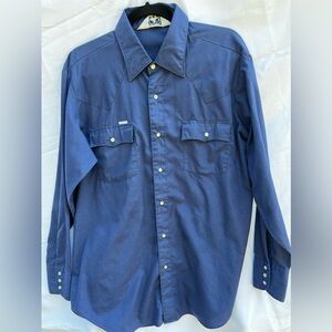 Rare Vintage 70s Chute #1 Blue Pearl Snap Western Shirt Large